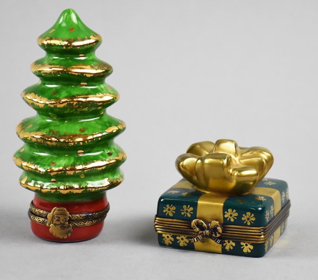 Limoges France Peint Main Christmas Trinket Boxes (1 of 6)