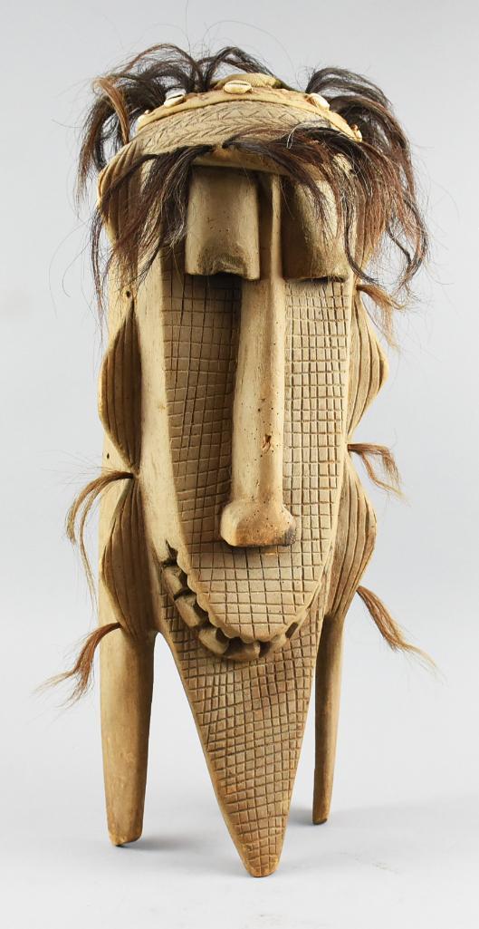 Antique New Guinea Tribal Mask w/ Hair (1 of 9)