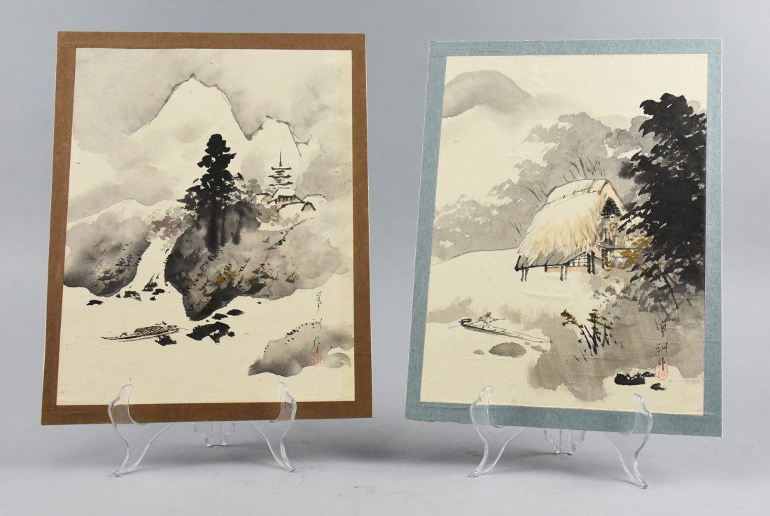 Vintage Japanese Artist Signed Watercolors (1 of 5)