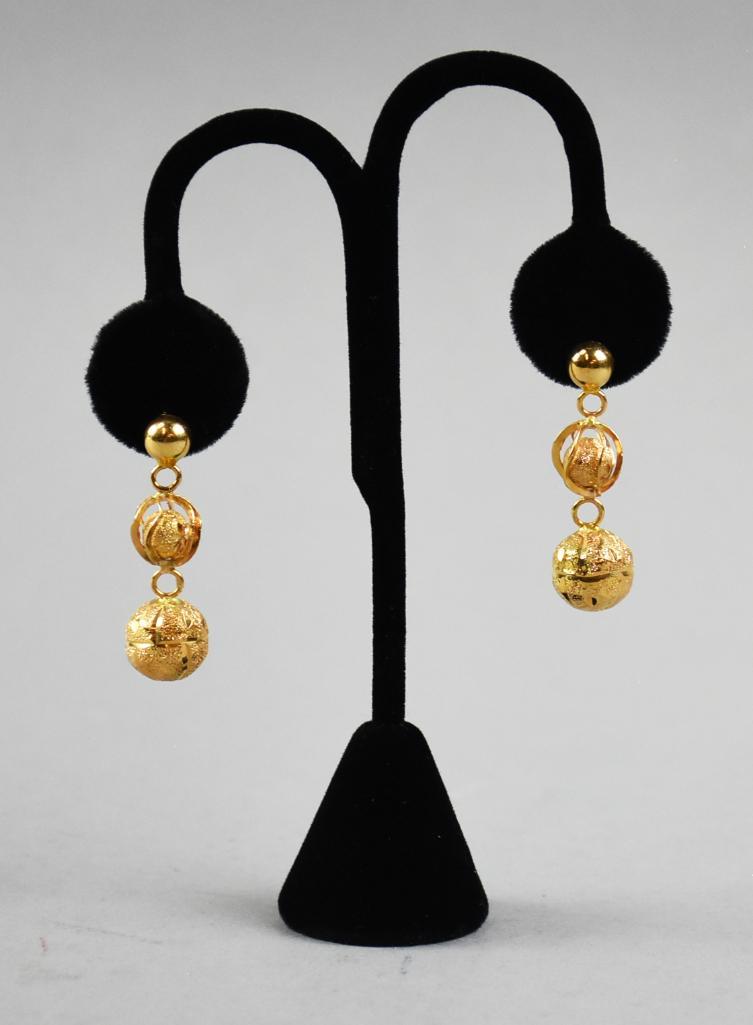 14K Gold Ball Dangle Earrings (1 of 6)