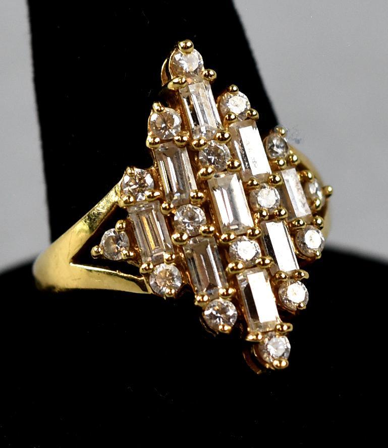 14K Gold and CZ Cocktail Ring (1 of 7)