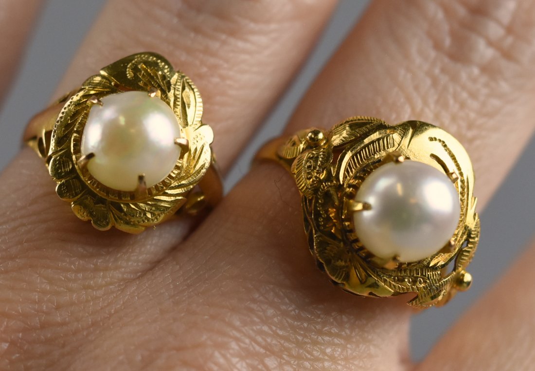 Two 18k Gold & Pearl Rings (1 of 9)