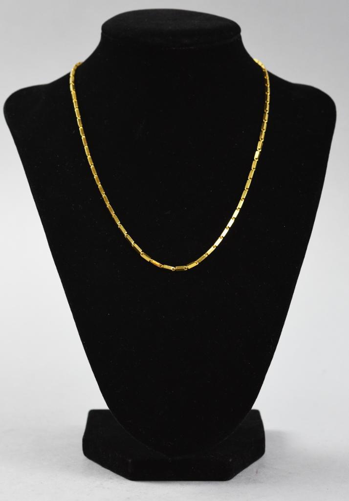 22K Yellow Gold Square Link Chain Necklace (1 of 4)