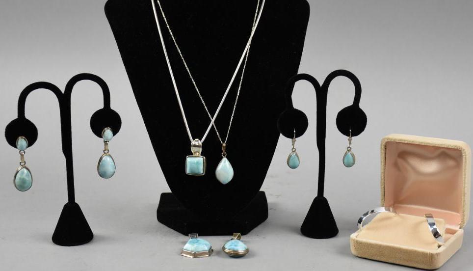 Vintage Sterling & Blue Larimar Jewelry Lot (1 of 12)