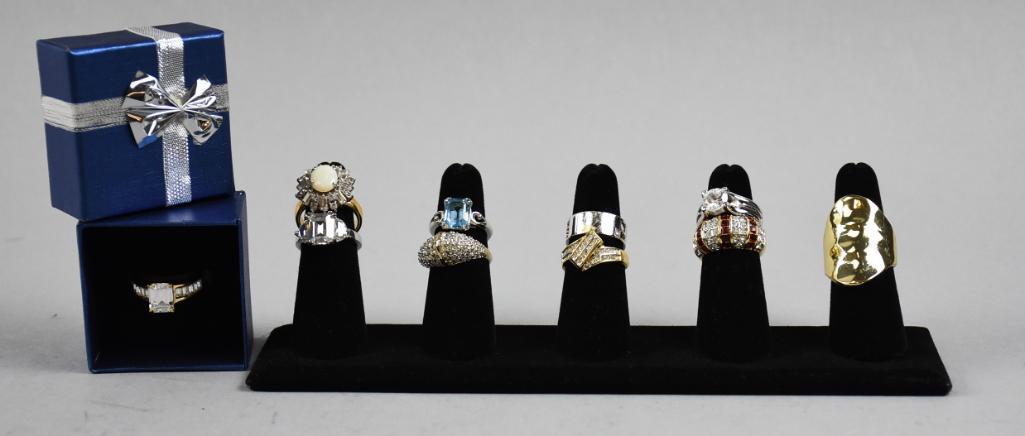 (10) Costume Jewelry Rings, Various Stones/Sizes (1 of 8)