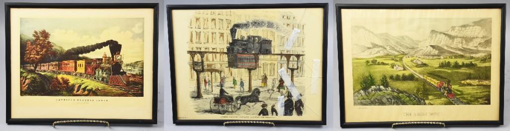(3) Antique Railroad, Railway Lithos, Currier & Ives (1 of 11)