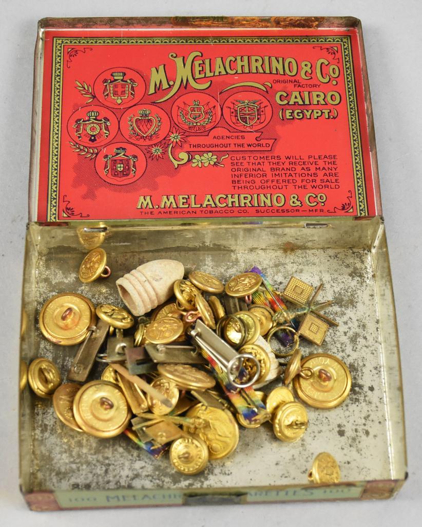 Vintage Box of Military Buttons, Ribbons, Pins & More (1 of 9)