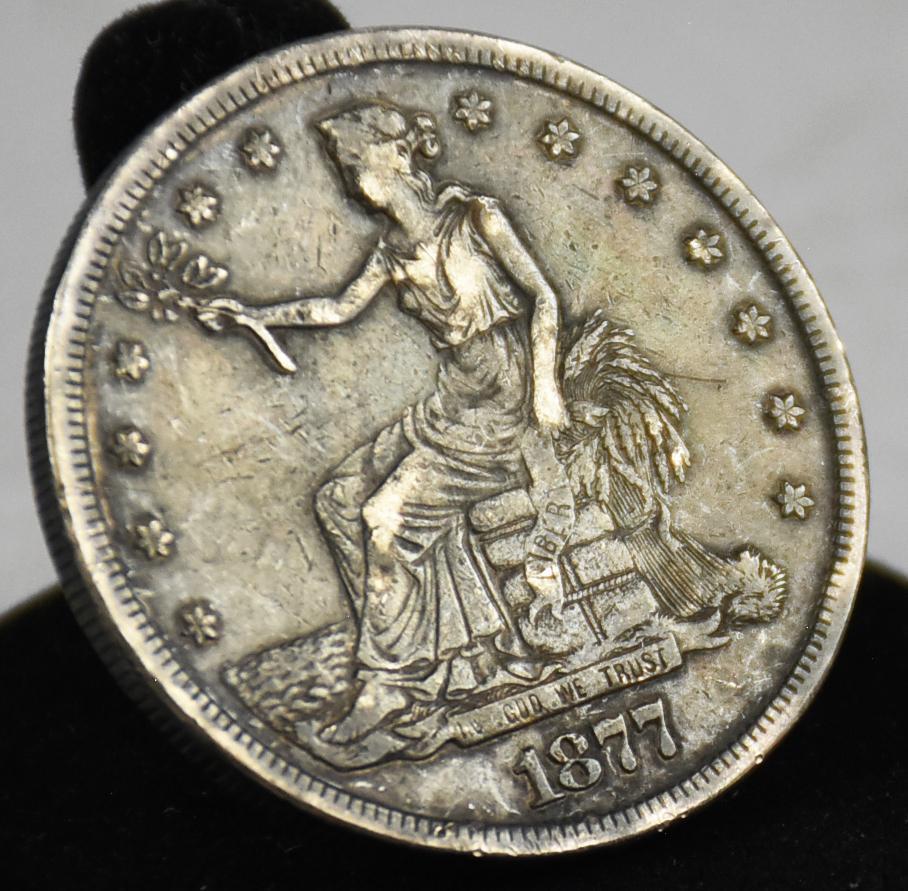 1877 .900 Fine/420 Grains Silver US Trade Dollar (1 of 4)