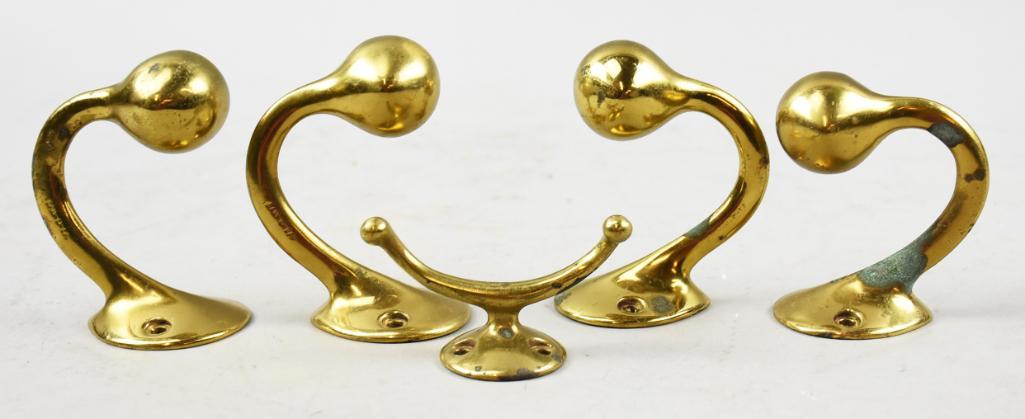 c1910 SAN-O-LA Brass Plate Towel Bar Holder/Hook (1 of 7)