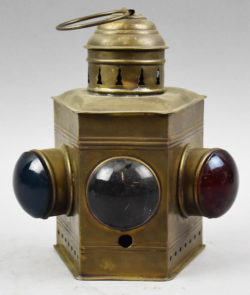 Antique 19th C Brass Nautical Lantern (1 of 10)