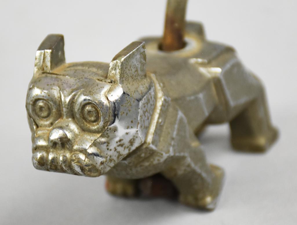 1930s Mack Truck Bulldog Radiator Mascot: This great vintage chrome bulldog radiator mascot is for Mack Trucks, complete with bolt. He is marked with his name and design patent 87931 from 1932 by Alfred F. Mastjry. Would look awesome re-chrom