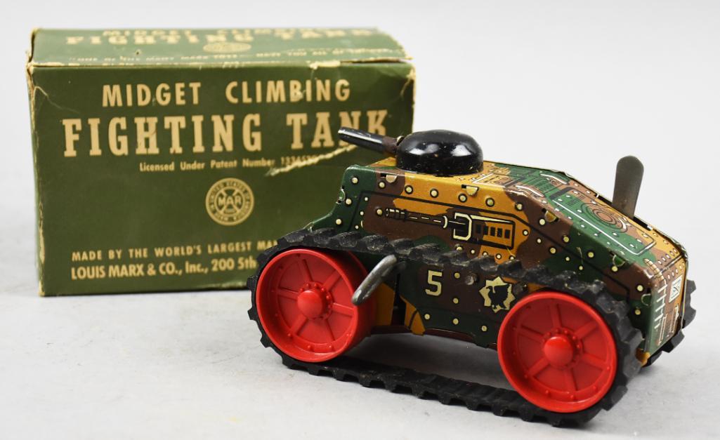 c1950 Marx Midget Climbing Fighting Tank, Orig Box (1 of 5)