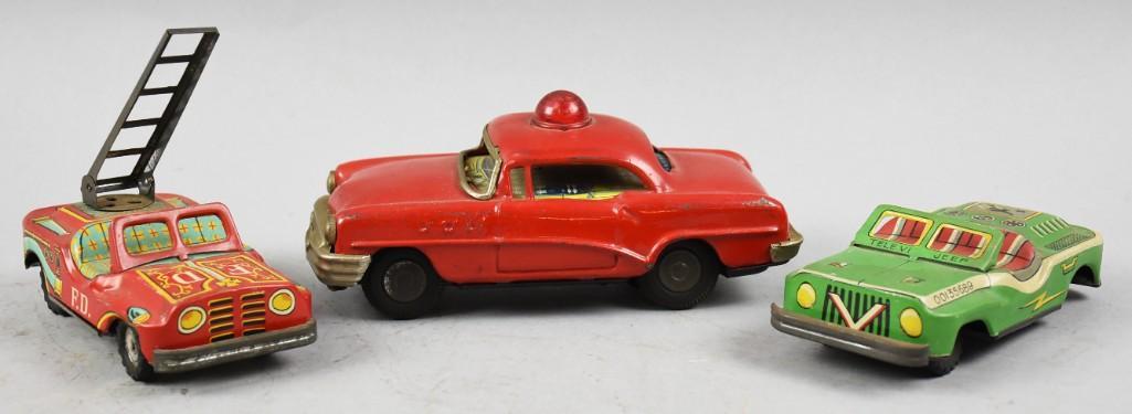 (3) c1950 Japan Tin Litho Friction Cars (1 of 5)
