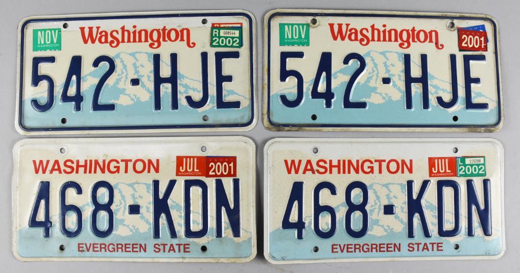 (2) Pairs of Washington State License Plates, Exp (1 of 2)