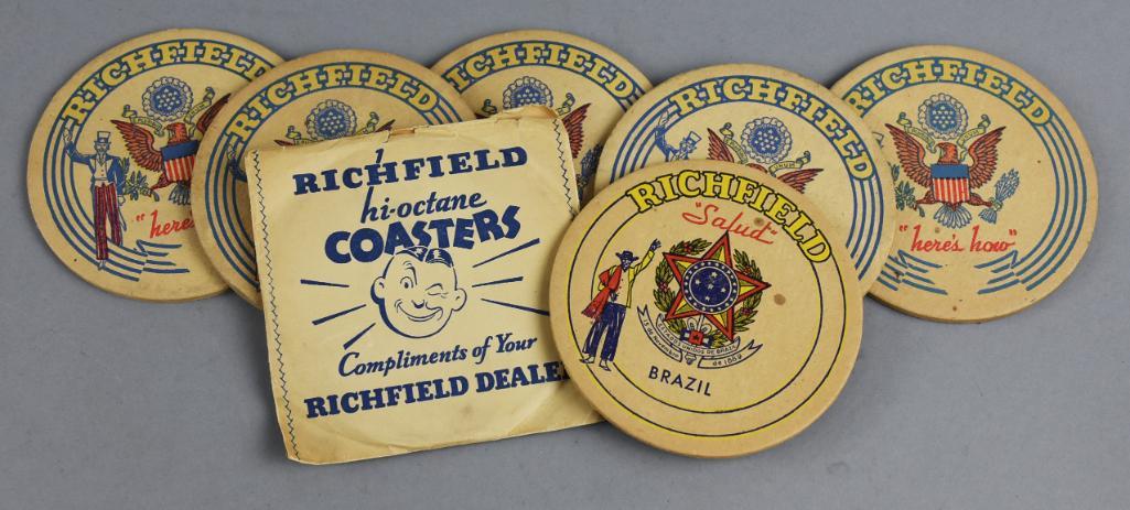 (6) c1930 Richfield Dealer Hi-Octane Pan American (1 of 3)