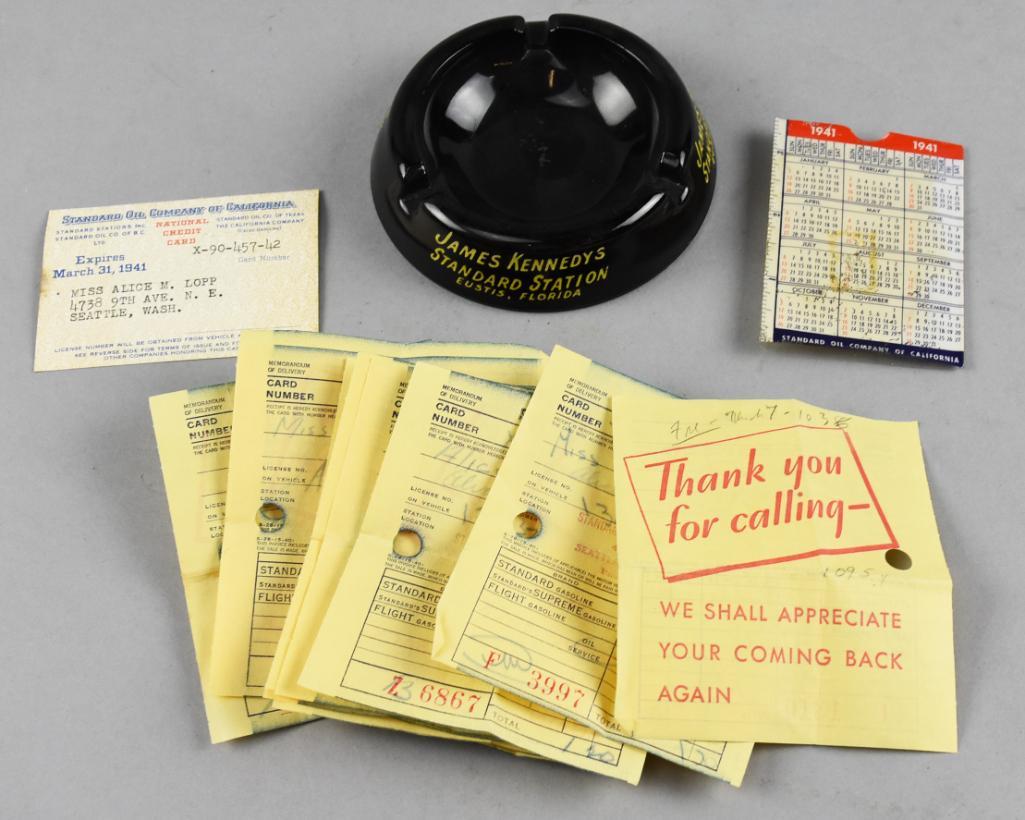 1940s Standard Oil Misc Lot, Ashtray, Calendar & More (1 of 7)