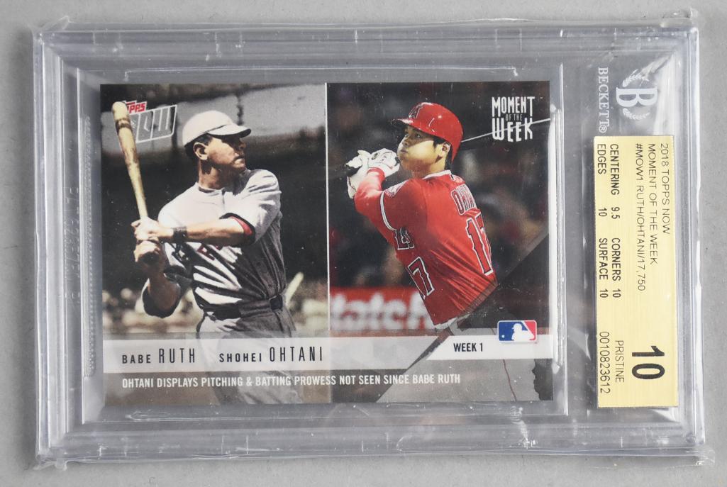 2018 Beckett 10 Pristine Topps Now Ruth/Ohtani: 2018 Beckett 10 Pristine Topps Now Ruth/Ohtani. Moment of the Week