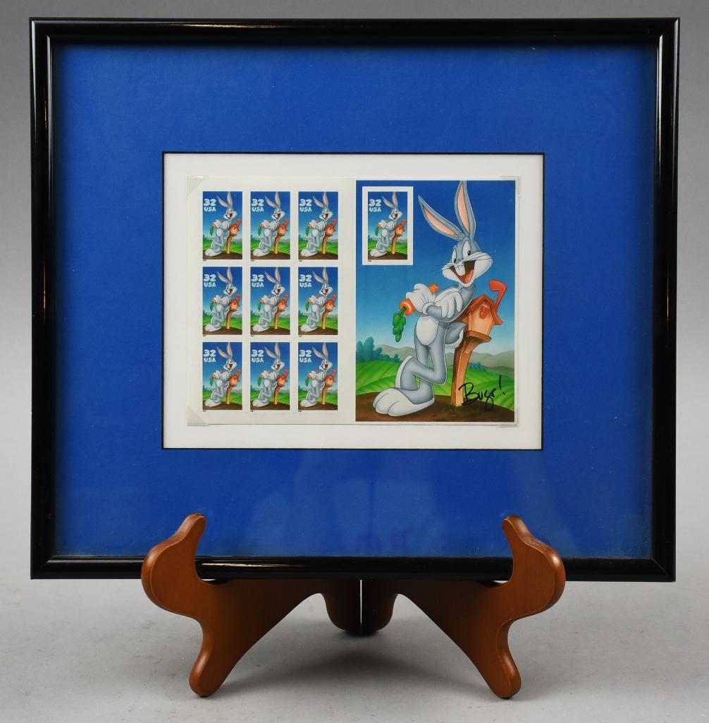 Framed Bugs Bunny 32c Bugs Bunny Postage Stamps (1 of 3)