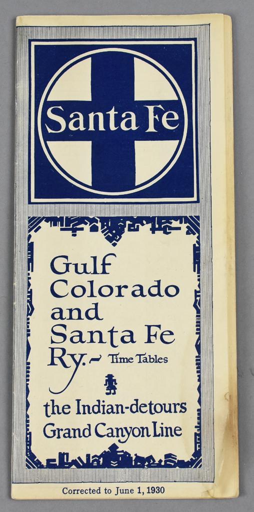 1930 Santa Fe Time Tables, Grand Canyon Line (1 of 5)