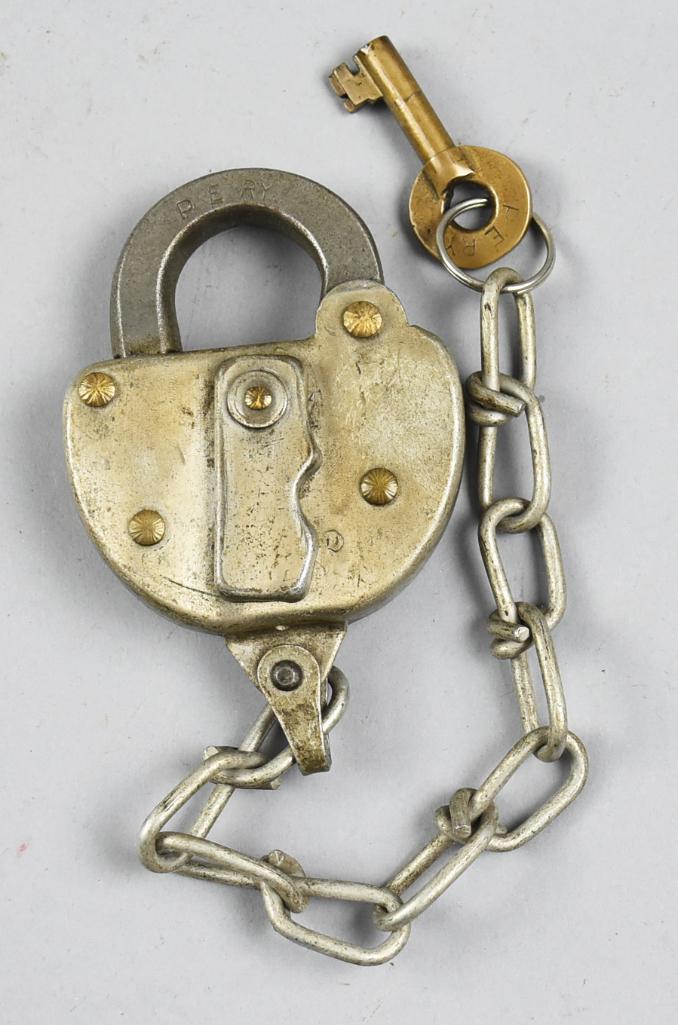 Vintage Fraim Pacific Electric Railway Switch Lock/Key (1 of 5)