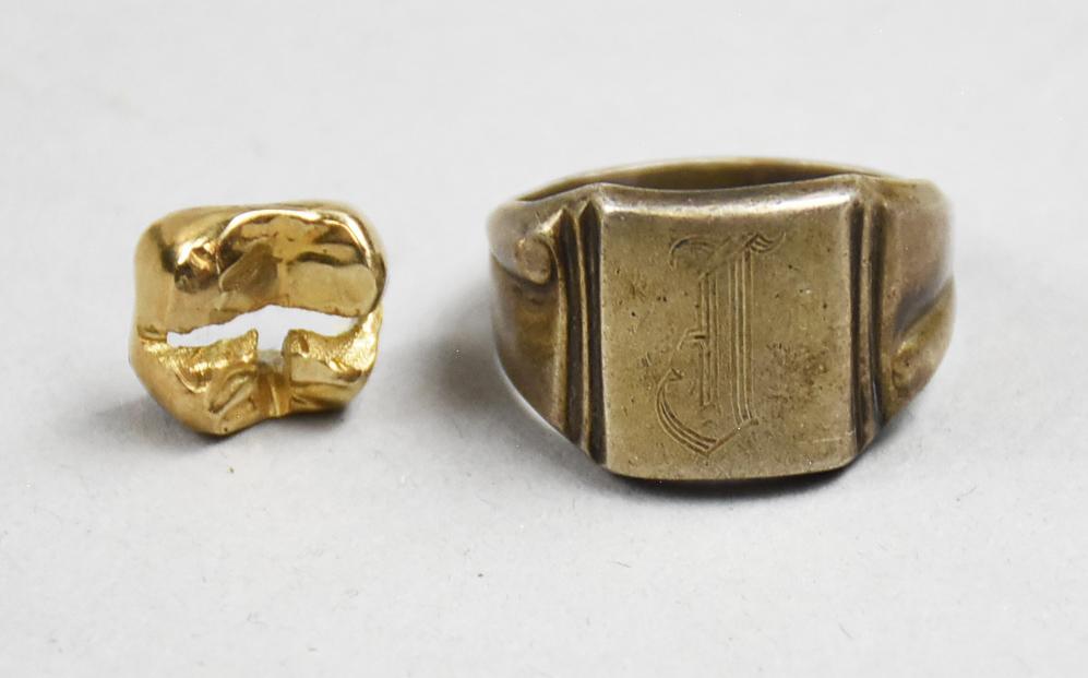 Sterling Monogram Ring & 14k Dental Gold (1 of 7)