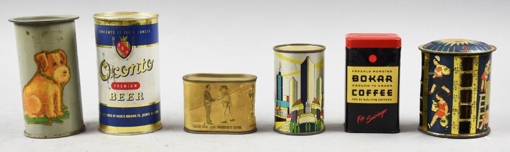 Vintage Tin Can Style Still Coin Banks (1 of 5)