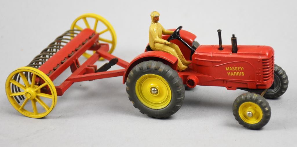 c1950 Dinky Toys Massey-Harris Tractor/Hay Rake (1 of 5)