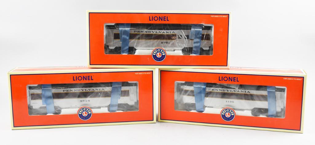 3 Pc Set Lionel Pennsylvania O Scale Train Cars, NIB (1 of 6)
