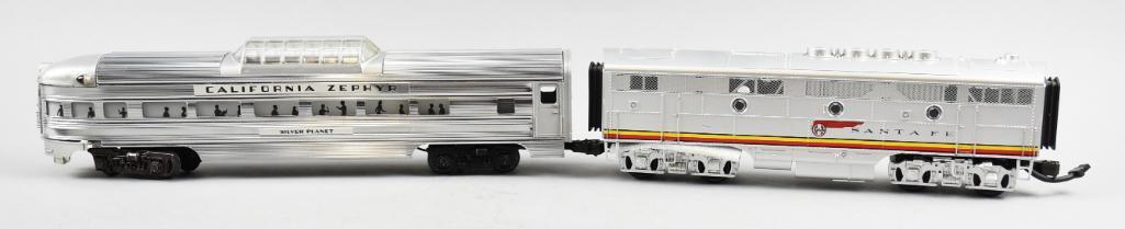 (2) MTH O Gauge California Zephyr & Santa Fe Train Cars (1 of 9)