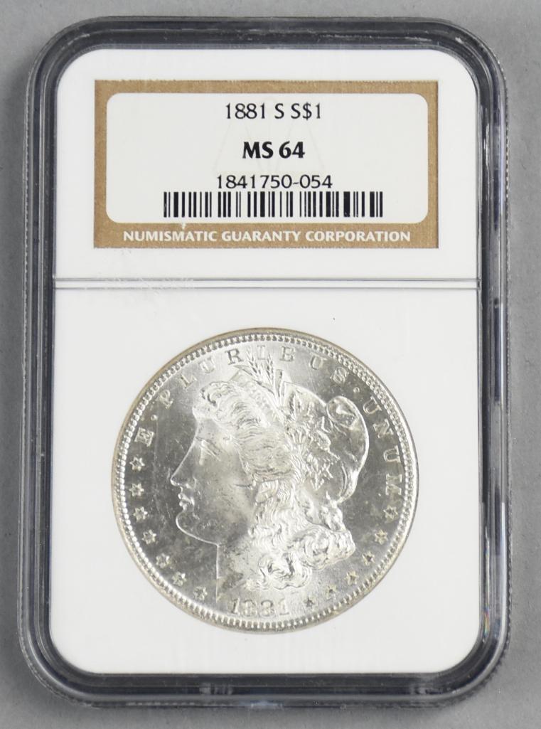 1881-S Morgan Silver Dollar, NGC MS64 (1 of 2)