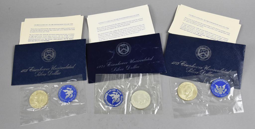 1971 & 1973 Eisenhower Uncirculated Silver Dollars (1 of 5)