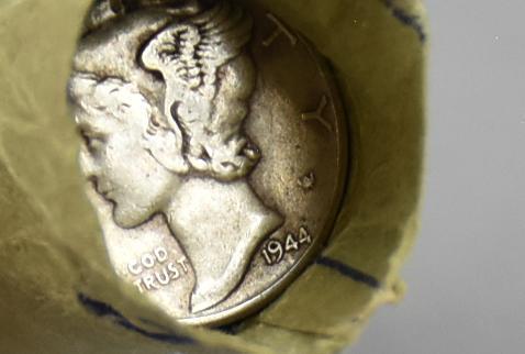 1944 Unchecked Roll Mercury Dimes (1 of 3)