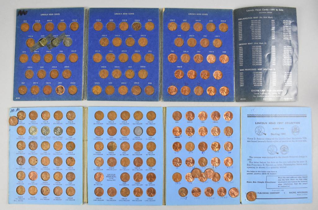 Pair Whitman Lincoln Penny Books, Mostly Full (1 of 6)