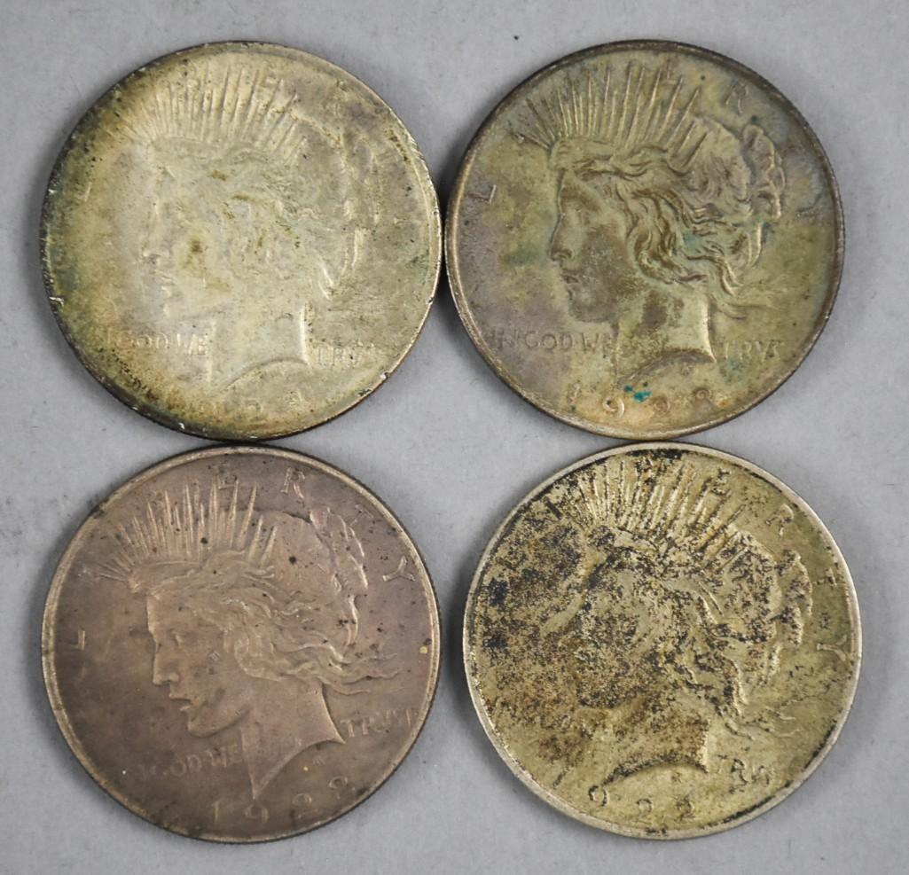 (4) Peace Dollars 1922-1924 (1 of 2)