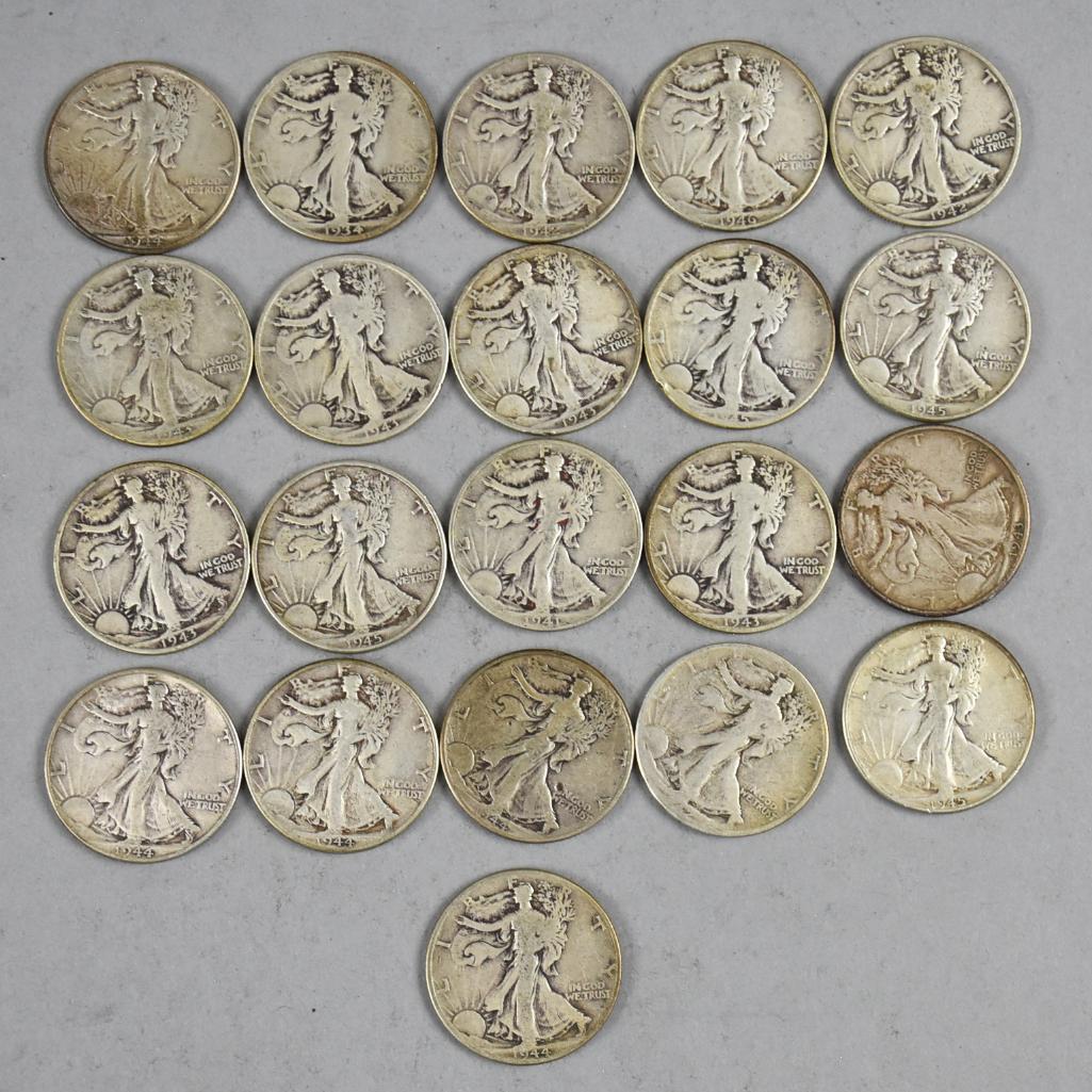 (21) Silver Walking Liberty Half Dollars (1 of 3)