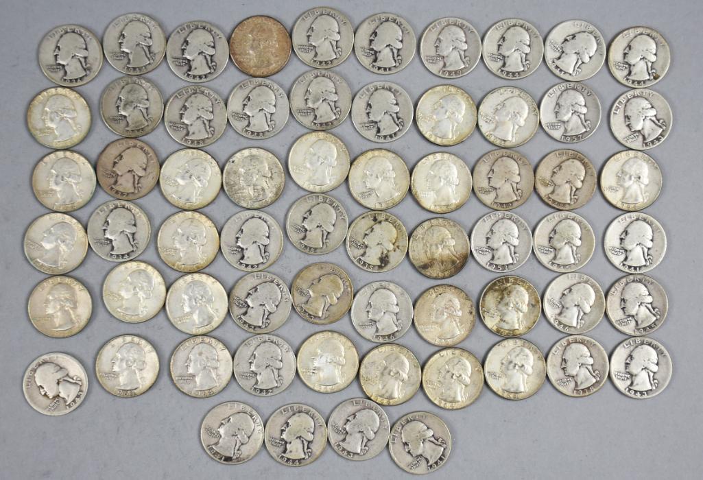 (64) 1930s-60s Washington Silver Quarters (1 of 7)