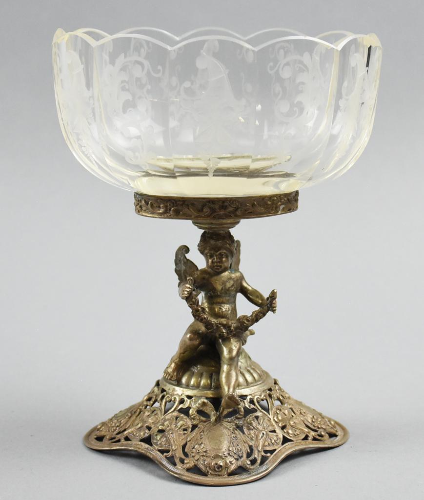 19th Century German 800 Silver Compote w/ Cherub (1 of 8)
