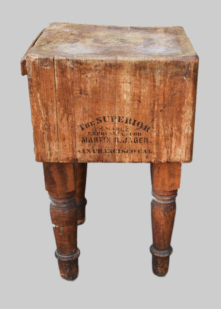 Early 20th C Martin R. Jager Butchers Block Antique (1 of 15)