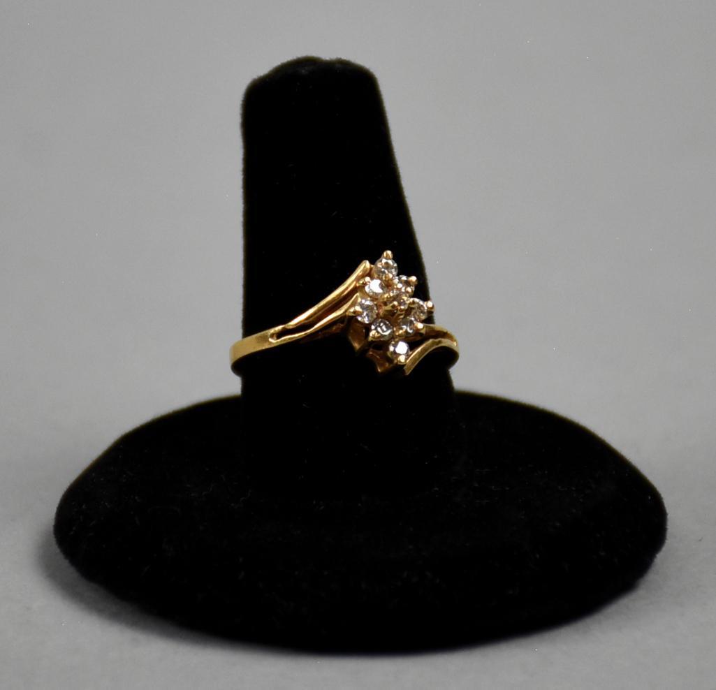 Vintage Designer Signed 14K Gold and Diamond Ring (1 of 8)