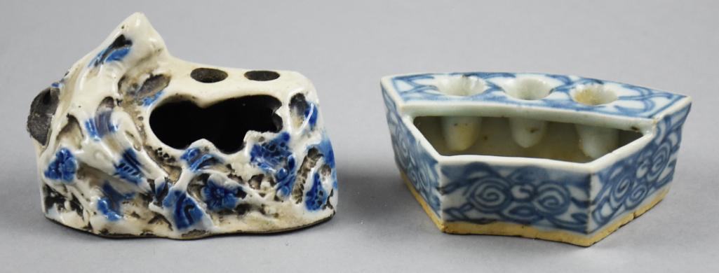 Antique Chinese & Japanese Blue & White Inkwells (1 of 5)