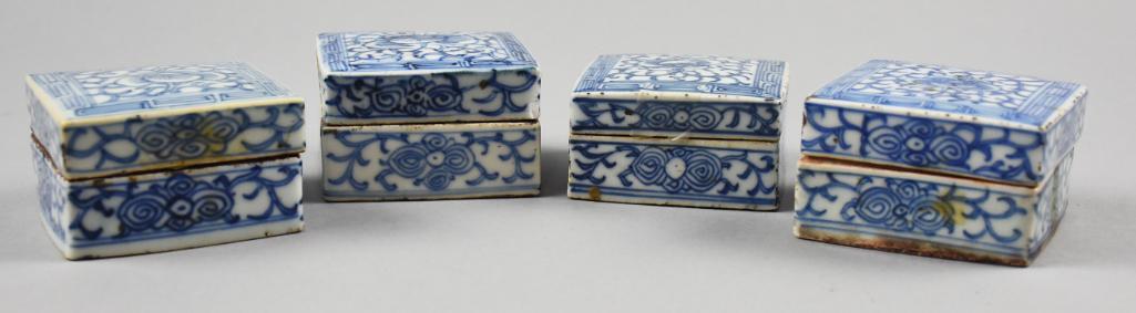 (4) 19th Century Chinese Porcelain Scholar Boxes (1 of 6)