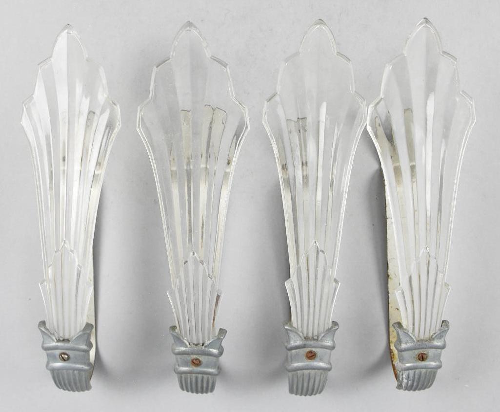 Art Deco Glass Curtain Tie Backs/Brackets (1 of 4)