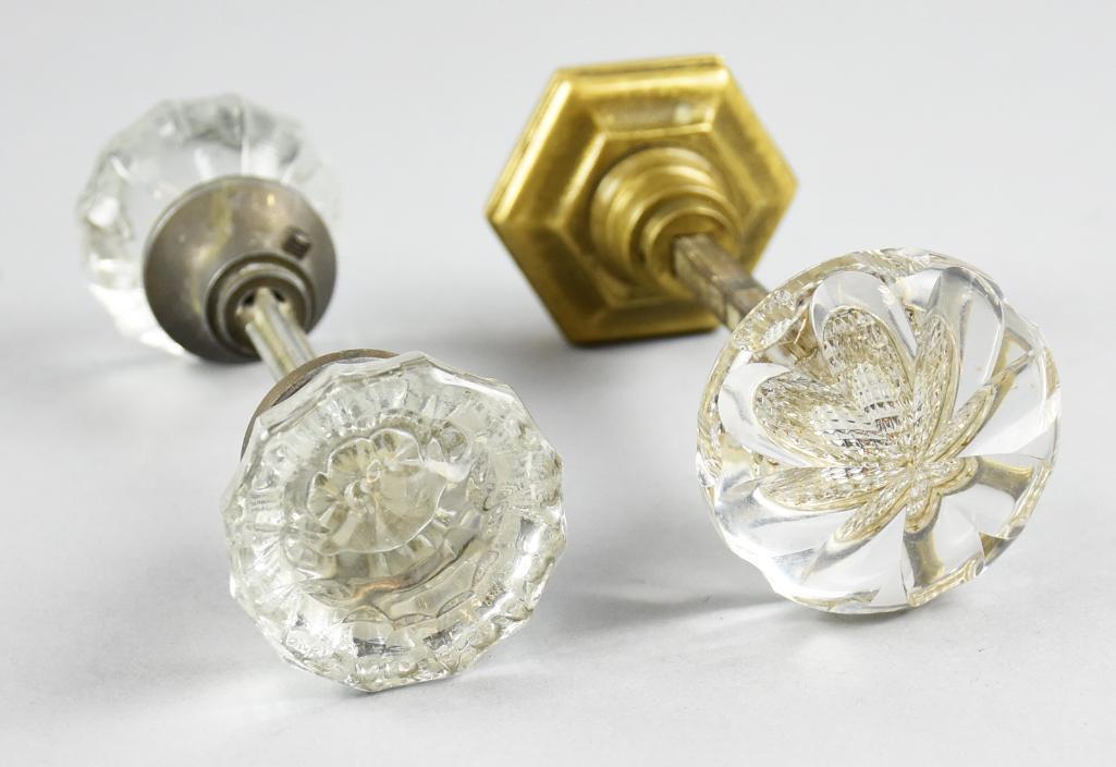Vintage Glass and Brass Door Knobs (1 of 7)