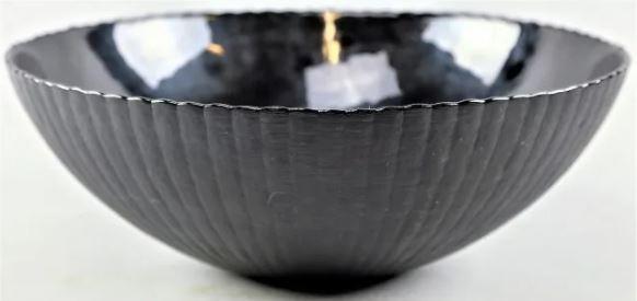 Signed Chinese Art Glass Bowl: Beautiful signed Chinese Art Glass Bowl. When you tap the bowls' edge with your finger it has a beautiful "ring" to it. Artist Mark on the bottom. Large 14" across and 5" in height. A slight scalloped