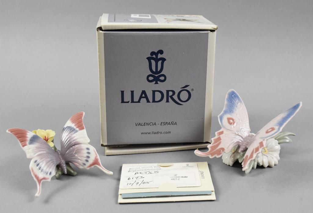 Pair Retired Lladro Butterfly Figurines (1 of 6)