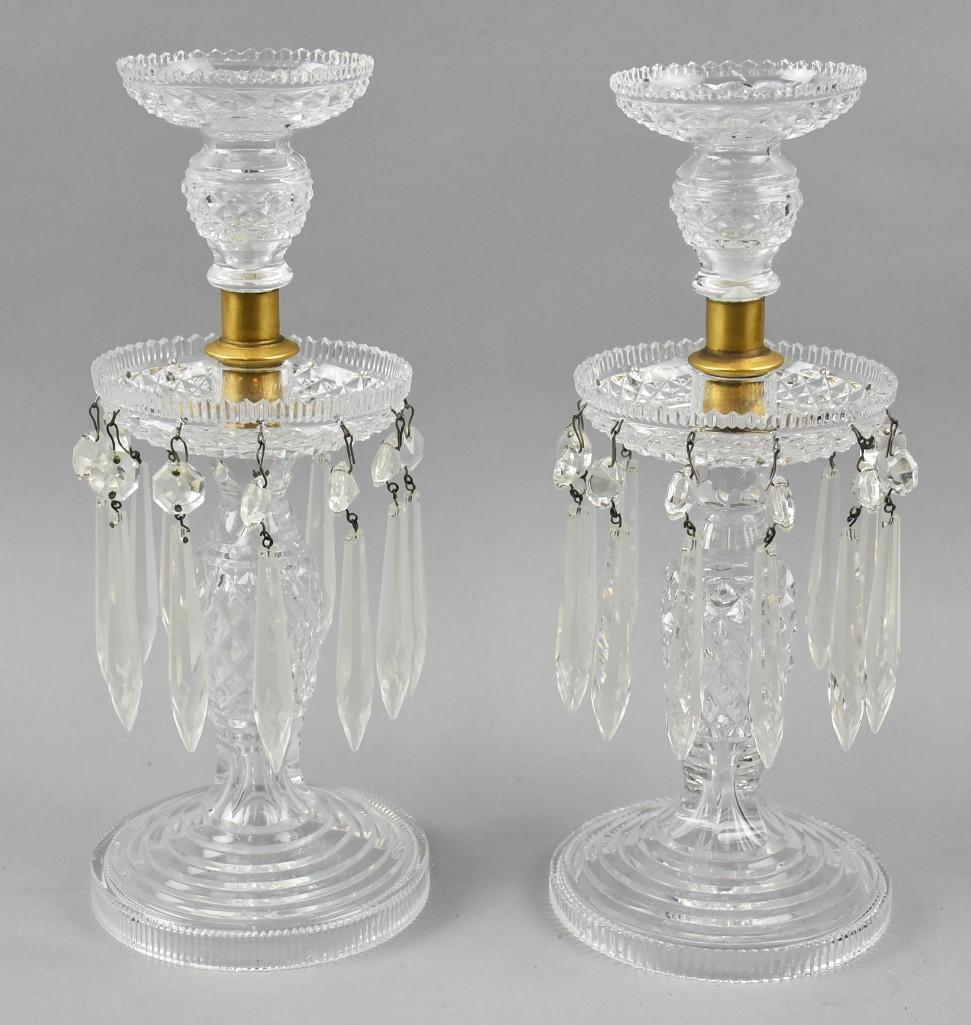 Vintage Cut Crystal Candelabra Pair (1 of 6)