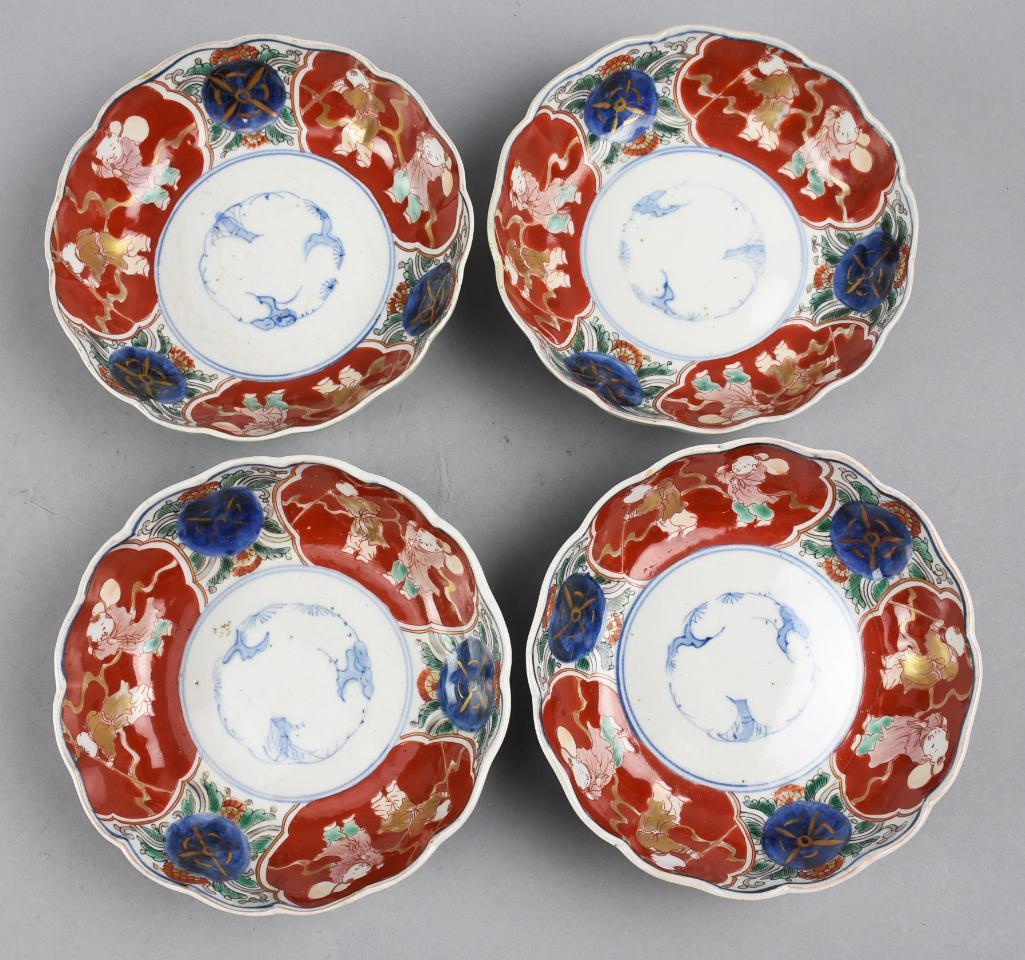 Edo Period Porcelain Imari Bowls, Set Japanese (0379) on Feb 20, 2022