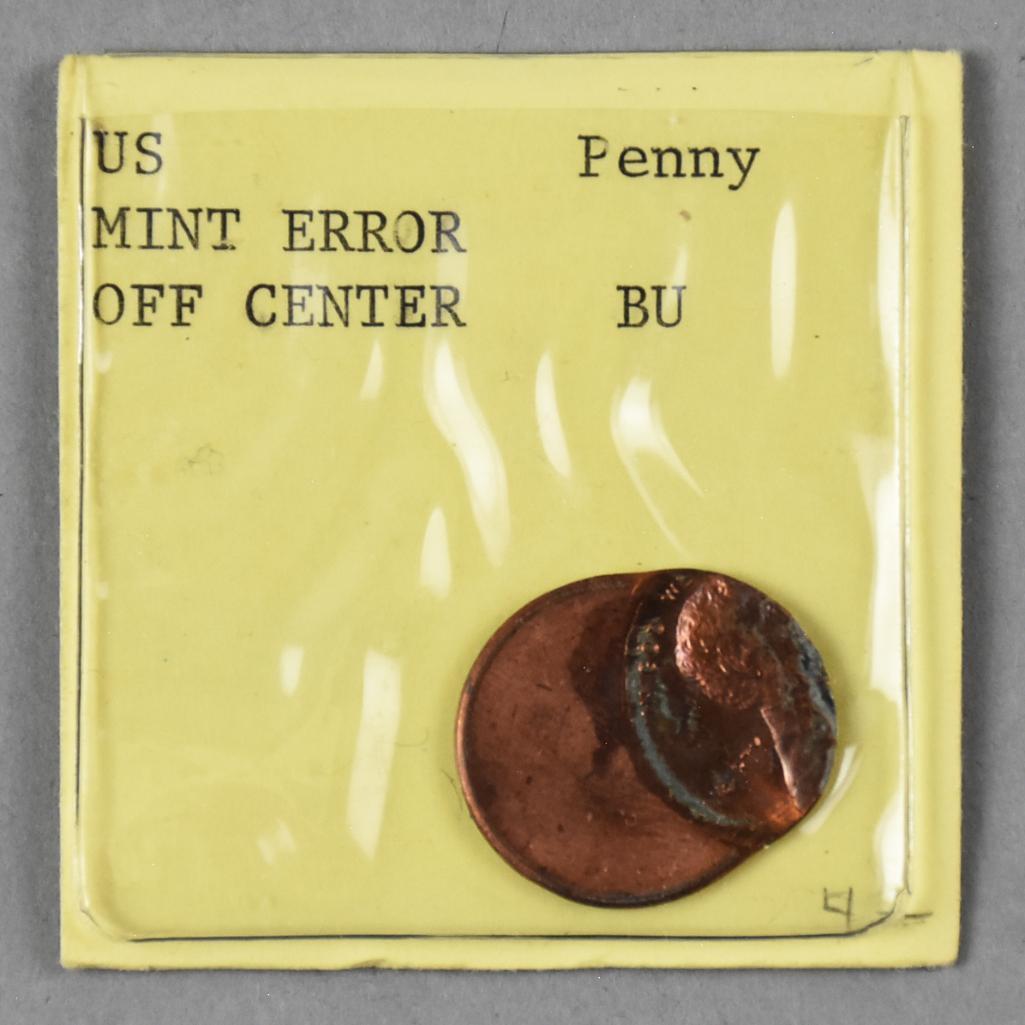 US Mint Off Center Error Coin Penny (1 of 2)
