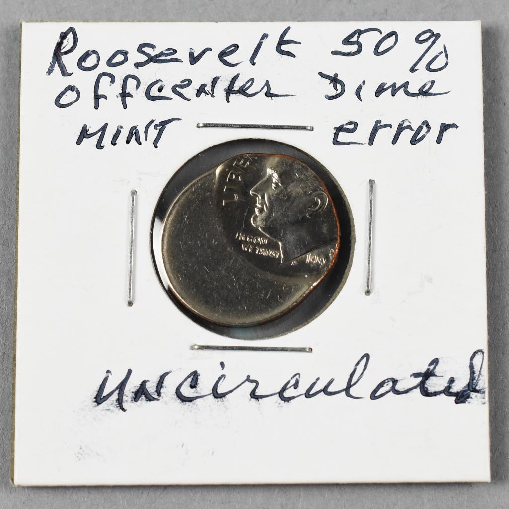 Roosevelt Dime - 50% Off Center Error Coin (1 of 2)