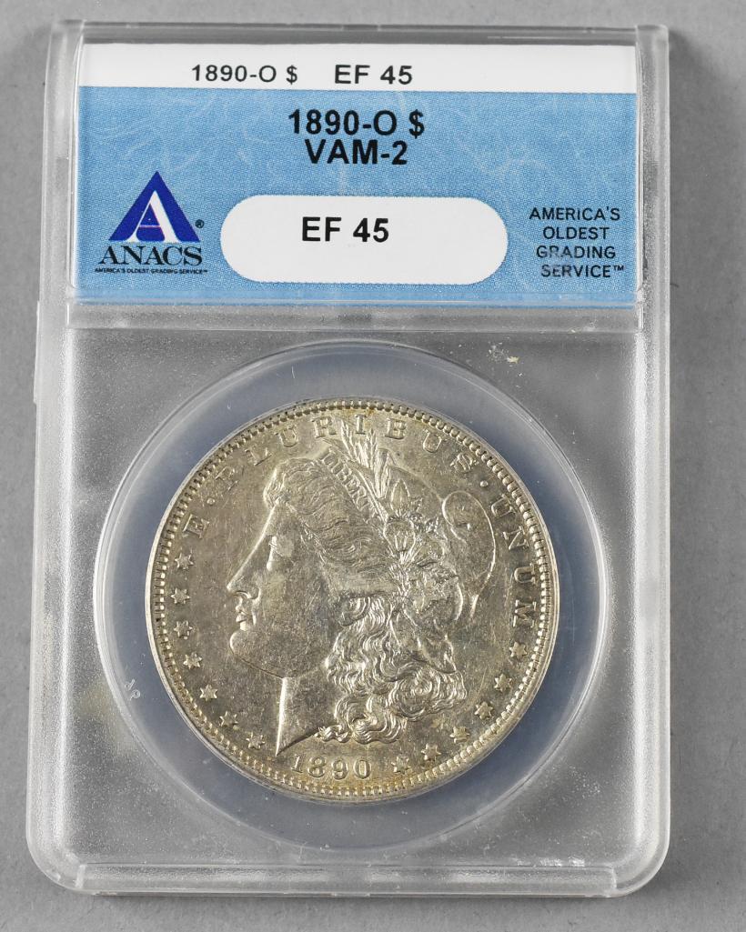 1890 O Morgan Silver Dollar, ANACS EF 45 (1 of 2)